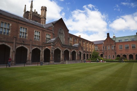 Ireland, Northern, Belfast, Queens Quarter, Queens University main building, designed by architect