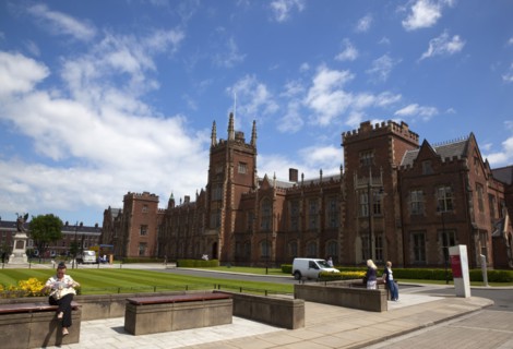 Ireland, Northern, Belfast, Queens Quarter, Queens University main building, designed by architect