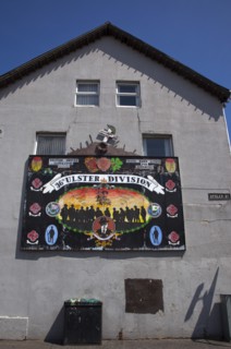 Ireland, North, Belfast, Donegall Pass, Loyalist poltical mural in Apsley street.