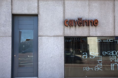 Ireland, North, Belfast, Shaftesbury Square, exterior of Cayenne restaurant owned by celebrity chef