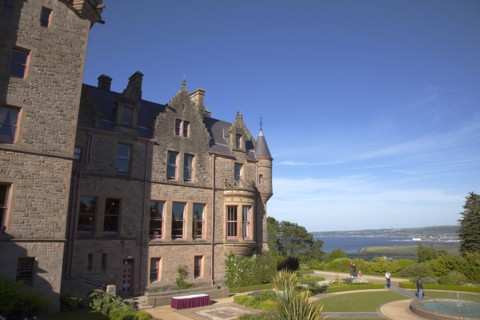 Ireland, North, County Antrim, Belfast Castle with ornate gardens and grounds over looking the city
