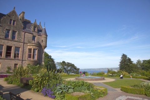 Ireland, North, County Antrim, Belfast Castle with ornate gardens and grounds over looking the city