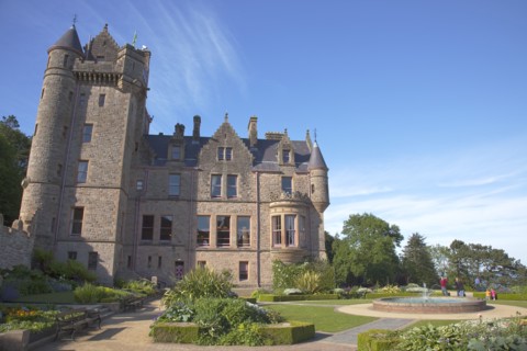 Ireland, North, County Antrim, Belfast Castle with ornate gardens and grounds over looking the city