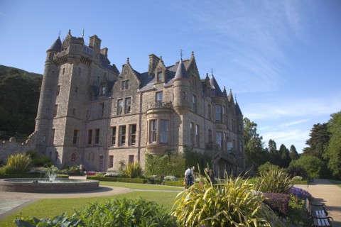 Ireland, North, County Antrim, Belfast Castle with ornate gardens and grounds over looking the city