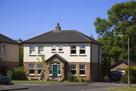 Architecture, Housing, Detached Houses, Modern development in former green field site.