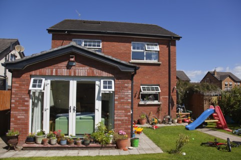 Architecture, Housing, Detached Houses, Modern development in former green field site with day room