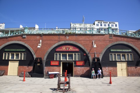 England, East Sussex, Brighton, Exterior of the fishing museum and art galleries under promenade
