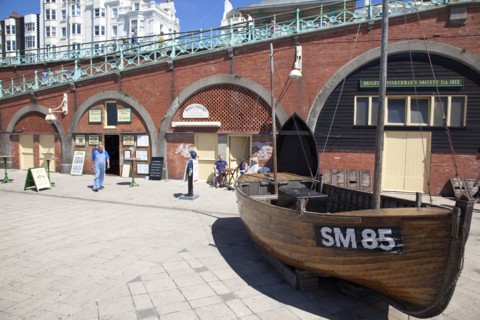 England, East Sussex, Brighton, Exterior of the fishing museum and art galleries under promenade
