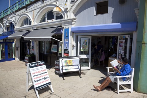 England, East Sussex, Brighton, Exterior of the Castor And Pollux art gallery and shop in the