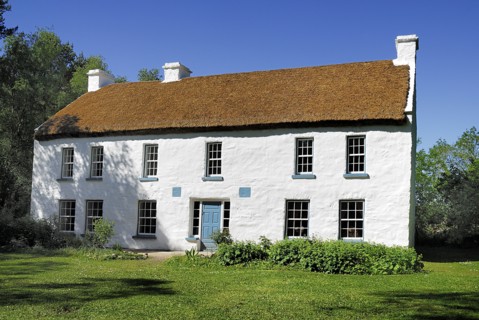 Omagh, County Tyrone, Ireland. Ulster American Folk Park The Campbell House originally built in