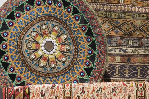 Selcuk, Izmir Province, Turkey. Ephesus. Kilims flat tapestry woven carpets or rugs for sale to