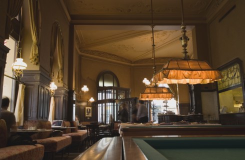 Vienna, Austria. Mariahilf District Cafe Sperl the preferred cafe of Adolf Hitler. Interior with