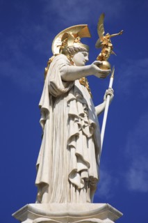 Vienna, Austria. Statue of Athena in front of Parliament. Austria Austrian Vienna Wien Viennese
