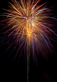 Colourful display of Pyrotechnics Shoreham Beach West Sussex England. England English UK United