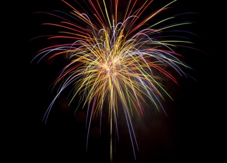 Colourful display of Pyrotechnics Shoreham Beach West Sussex England. England English UK United