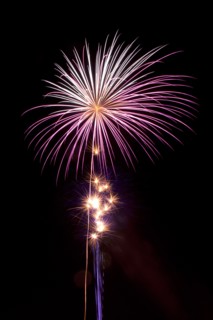 Colourful display of Pyrotechnics Shoreham Beach West Sussex England. England English UK United