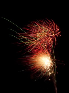 Colourful display of Pyrotechnics. England English UK United Kingdom GB Great Britain British