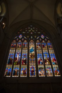 Chichester, West Sussex, England. Stained Glass Window in the Cathedral. England English UK United