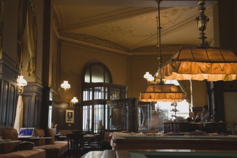 Vienna, Austria. Mariahilf District Cafe Sperl the preferred cafe of Adolf Hitler. Interior with