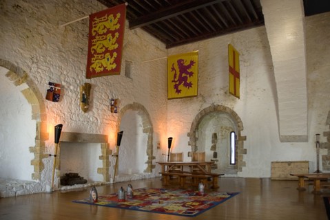 Carrickfergus, County Antrim, Ireland. Castle interior the Great Hall in the castles keep. Ireland