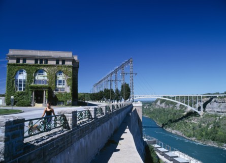 Niagara, Ontario, Canada. Hydro Electric Power Station and bridge to the United States. HEP