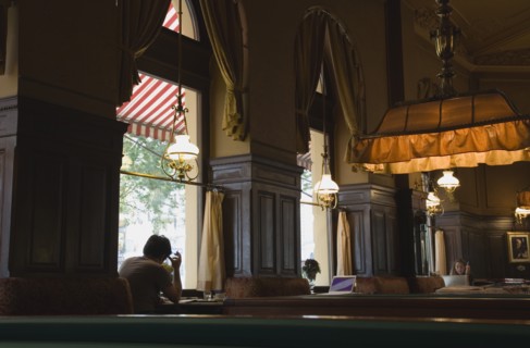 Vienna, Austria. Mariahilf District Cafe Sperl the preferred cafe of Adolf Hitler. Interior with