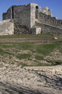 Berat, Albania. Castle ruined stone fortifications. Albanian Shqip‘ria Southern Europe Albania