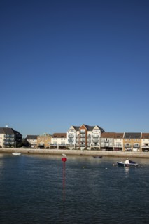 Shoreham-by-Sea, West Sussex, England. Ropetackle riverside housing developement on former
