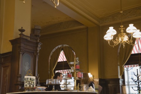 Vienna, Austria. Mariahilf District Cafe Sperl the preferred cafe of Adolf Hitler. Interior with