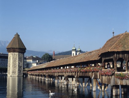 Lucerne, Switzerland. Chapel Bridge. Switzerland Swiss Lucerne Lucerna Luzern Lake Water Bridge