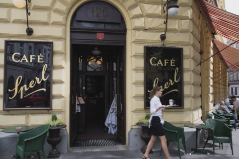 Vienna, Austria. Mariahilf District. Cafe Sperl the preferred cafe of Adolf Hitler. Exterior facade