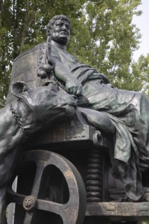Vienna, Austria. Part view of statue of Mark Antony seated in chariot by Arthur Strasser 1899.