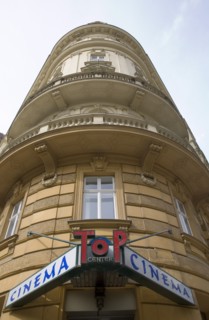 Vienna, Austria. Neubau District. Part view of Art Deco era cinema facade. Austria Austrian