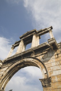 Athens, Attica, Greece. Hadrians Arch at the entrance to the Temple of Olympian Zeus. Greece Greek