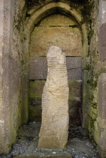 Ardmore, County Waterford, Ireland. Monastic Site Ogham Stone in the Cathedral. Ireland Irish Eire