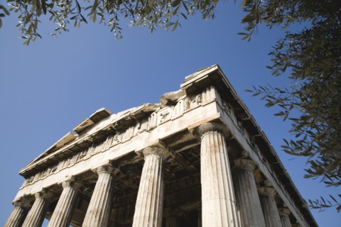 Athens, Attica, Greece. Temple of Hephaestus part view of eastern face. Greece Greek Attica Athens
