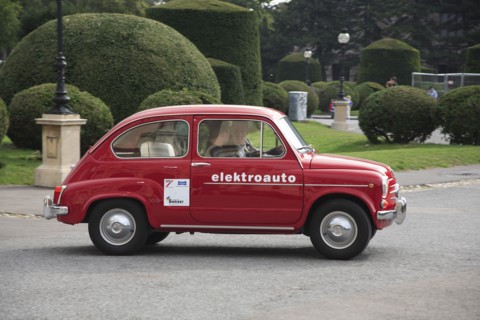 Vienna, Austria. Electric Car based on old Fiat 500. Austria Austrian Vienna Wien Viennese Republic