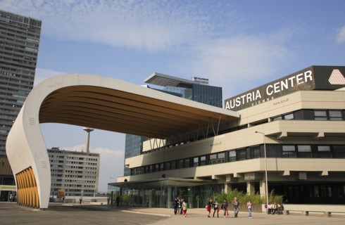 Vienna, Austria. The Austria Center in the Donau City district. Austria Austrian Vienna Wien