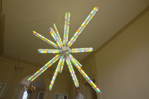 Chichester, West Sussex, England. Pallant House Art Gallery Evening Star by Spencer Finch light