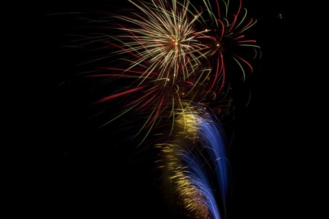 Colourful display of Pyrotechnics. England English UK United Kingdom GB Great Britain British
