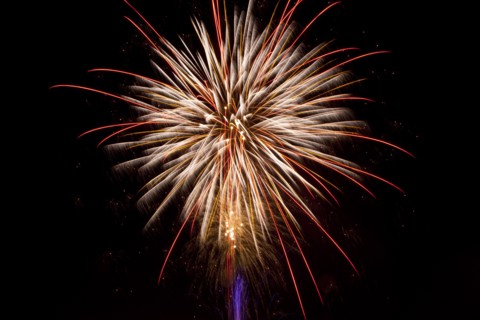 Colourful display of Pyrotechnics Shoreham Beach West Sussex England. England English UK United