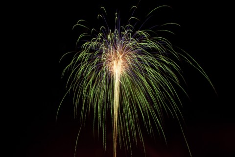 Colourful display of Pyrotechnics Shoreham Beach West Sussex England. England English UK United