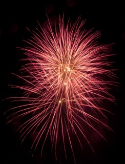 Colourful display of Pyrotechnics Shoreham Beach West Sussex England. England English UK United