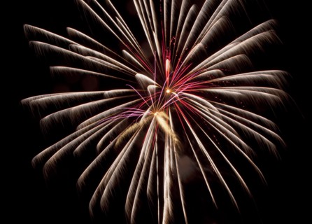 Colourful display of Pyrotechnics Shoreham Beach West Sussex England. England English UK United