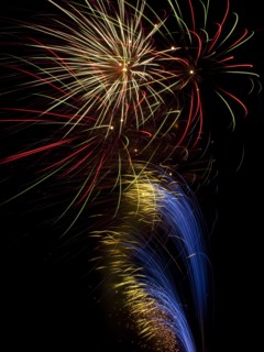 Colourful display of Pyrotechnics. England English UK United Kingdom GB Great Britain British