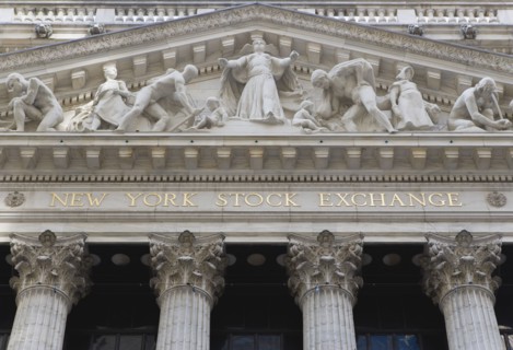 USA, New York, New York City, Manhattan  The New York Stock Exchange building in Broad Street