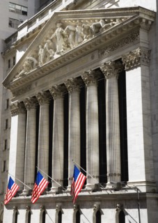 USA, New York, New York City, Manhattan  The New York Stock Exchange building in Broad Street