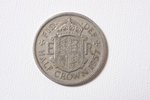 Business, Finance, Money, English Sterling. A 1957 half crown.