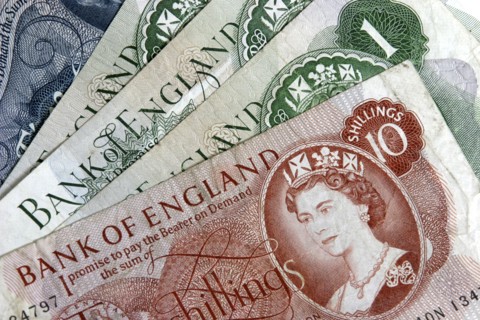 Business, Finance, Money, A collection of Bank of England notes of various denominations from 1966