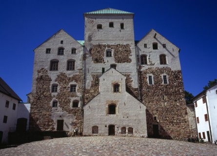 Finland, Turku-Pori, Turku, Inner courtyard of castle  originally a Swedish stronghold and dating